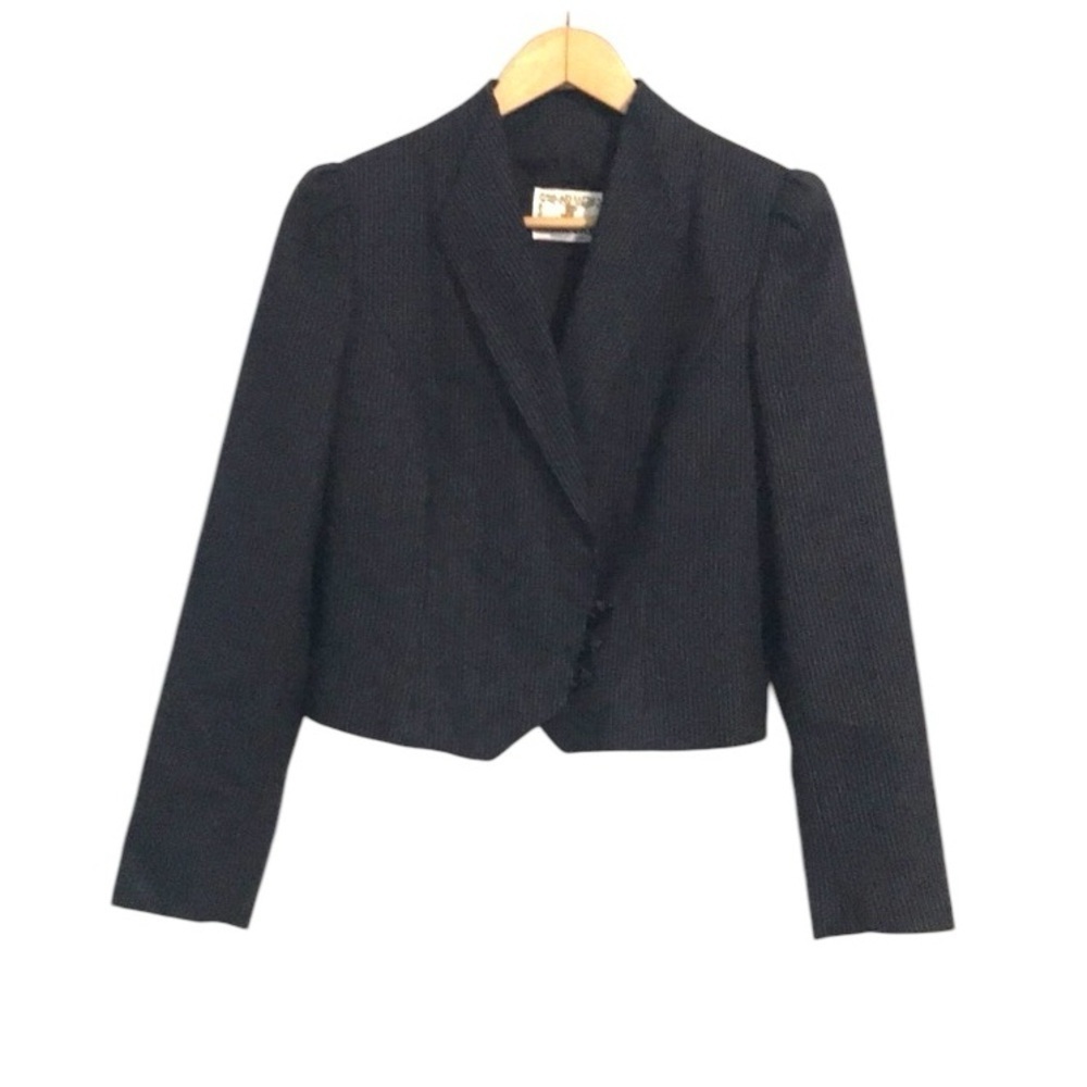 Vintage Plum Tree wool blend pinstripe cropped blazer jacket size 9/10